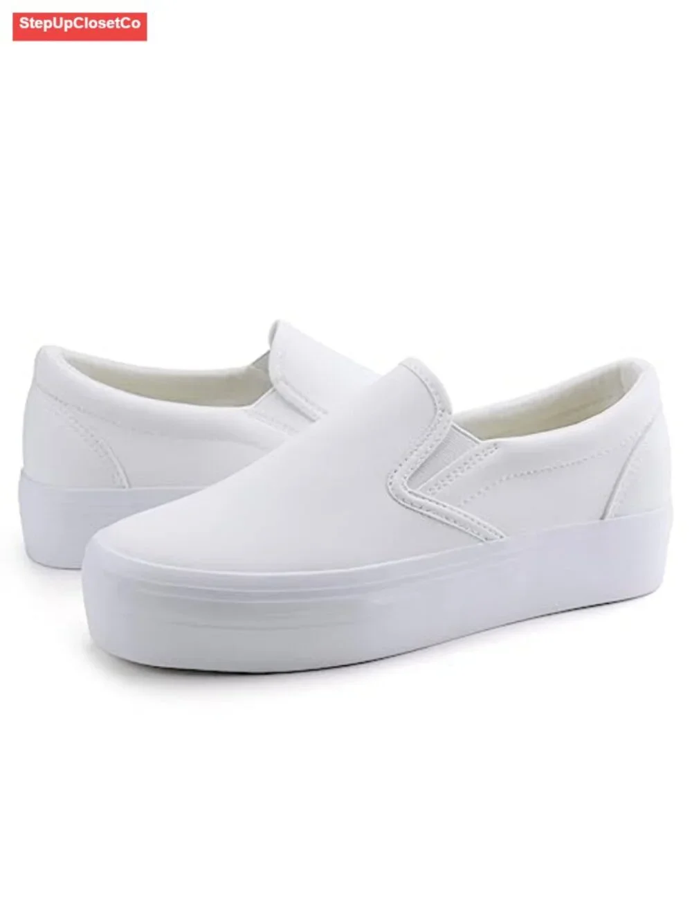 JABASIC Women's Slip-On Platform Loafers Memory Foam Insole